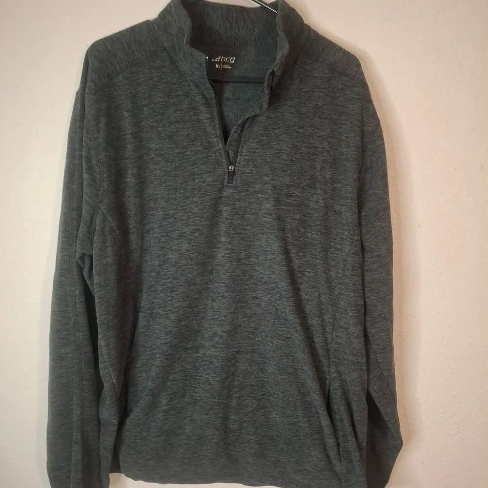 bcg Men's Gray Quarter-Zip Sweater size XL